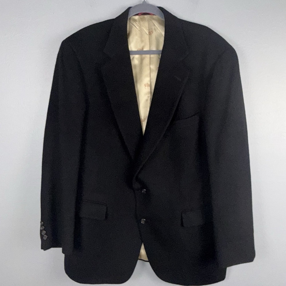 Jos A Bank Men's *42R? 100% Camel Hair Blazer Jacket Sport Coat Black *READ